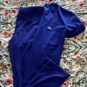 Figs Royal Blue Scrub Set